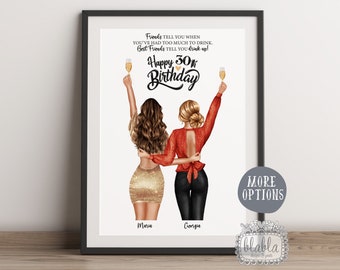 30th Birthday Gift for Friend, Friend Birthday Gift, Gift for Friend, Friend Gift, Friend Wall Art, Birthday Gift, Personalised Gift,