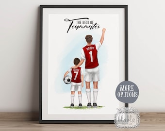 Football Gift for Dad, Personalised Football Father's Day Poster, Father's Day Gift, Personalised Gifts for Dad, Daddy and Me Gift