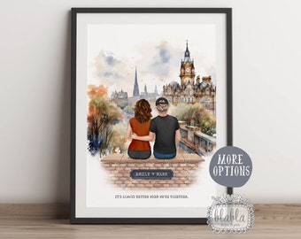 Personalised Couple Gift, Uk Cities, Custom Couple Gift, Anniversary Gift, Valentines Gift, Gift for Couple, Custom View, Family Print