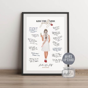 Libro de visitas de despedida de soltera, regalo de fin de semana de gallina, beso personalizado a la señorita adiós, regalo de despedida de soltera, novia para ser regalo personalizado, regalo de boda