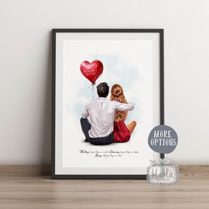 Personalisiertes Paar Print, Valentines personalisiertes Geschenk, Familienposter, Freundgeschenk, Freundin Wandkunst, Paargeschenk, personalisiertes Geschenk