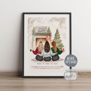 Presente de Natal personalizado para 3 amigos, presente de amigo, presente de Natal de amigo, presente de melhor amigo, presente de amigo, presente para amigo, melhores amigos