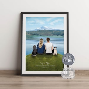 Gepersonaliseerde paarprint, aangepast huwelijkscadeau, aangepast jubileumcadeau, Valentijnsdagcadeau, cadeau voor koppel, aangepaste weergave, aangepaste familieprint