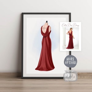 Desenho de vestido personalizado para pedidos existentes / pôsteres de noivas e damas de honra