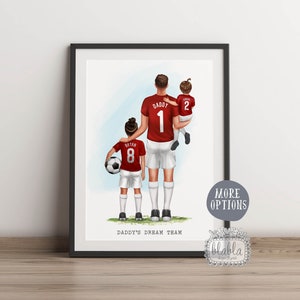 Football Personalised Gift for Dad, Personalised Football Father's Day Poster, Father's Day Gift, Personalised Gifts for Dad, Dad and Kids