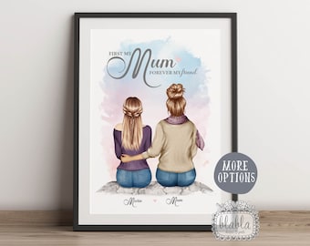 Mother and Daughter Print, Gift for Mum, Gift for Mother, Personalised Mothers Day Gift, Personalised Gift, Gift for Mom, Family Print