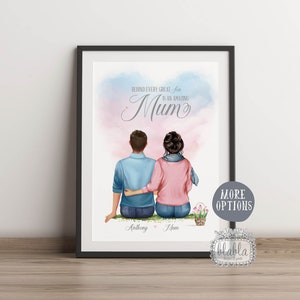 Regalo para mamá, impresión de madre e hijo, regalo del día de la madre, cartel personalizado del día de la madre, regalos del día de la madre, impresión del día de la madre, mamá e hijo