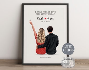 Couple Personalised Gift, Valentines Personalised Gift, Family Poster, Boyfriend Gift, Girlfriend Wall Art, Couple Gift, Personalised Gift