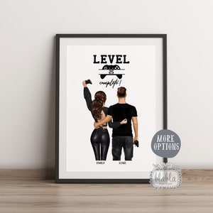 Gamer Paar Geschenk, Geburtstagsgeschenk, Paar personalisiertes Geschenk, Valentinstag Geschenk, Freund personalisiertes Geschenk, Gamer Paar Druck