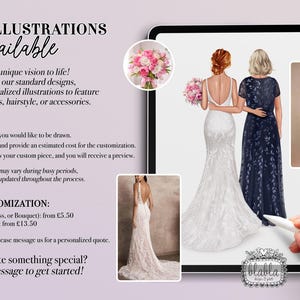 Regalo personalizado para la madre de la novia, retrato artístico personalizado para la madre de la novia, boda personalizada, regalo de boda personalizado imagen 11