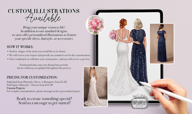 Regalo personalizado para la madre de la novia, retrato artístico personalizado para la madre de la novia, boda personalizada, regalo de boda personalizado imagen 11
