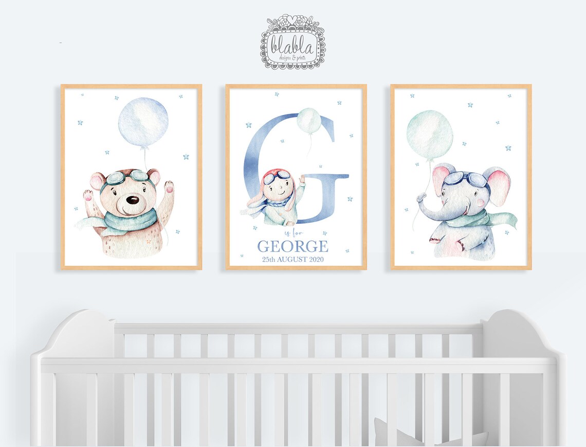 Baby Birth Boy Nursery Posters Cute Baby Posters Cute Etsy UK