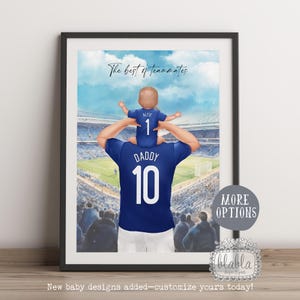 Custom Football Print, Personalised Football Team Gift, Gift for Dad, Father Daughter Gift, Father Son Gift, Gift for Grandad image 3