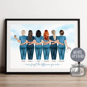 Krankenschwestern Best Friends personalisiertes Geschenk, Krankenschwester Geschenk, NHS Best Friend Poster, personalisierte Krankenschwester Druck, Krankenschwester Geburtstagsgeschenk, Geschenk der besten Freunde