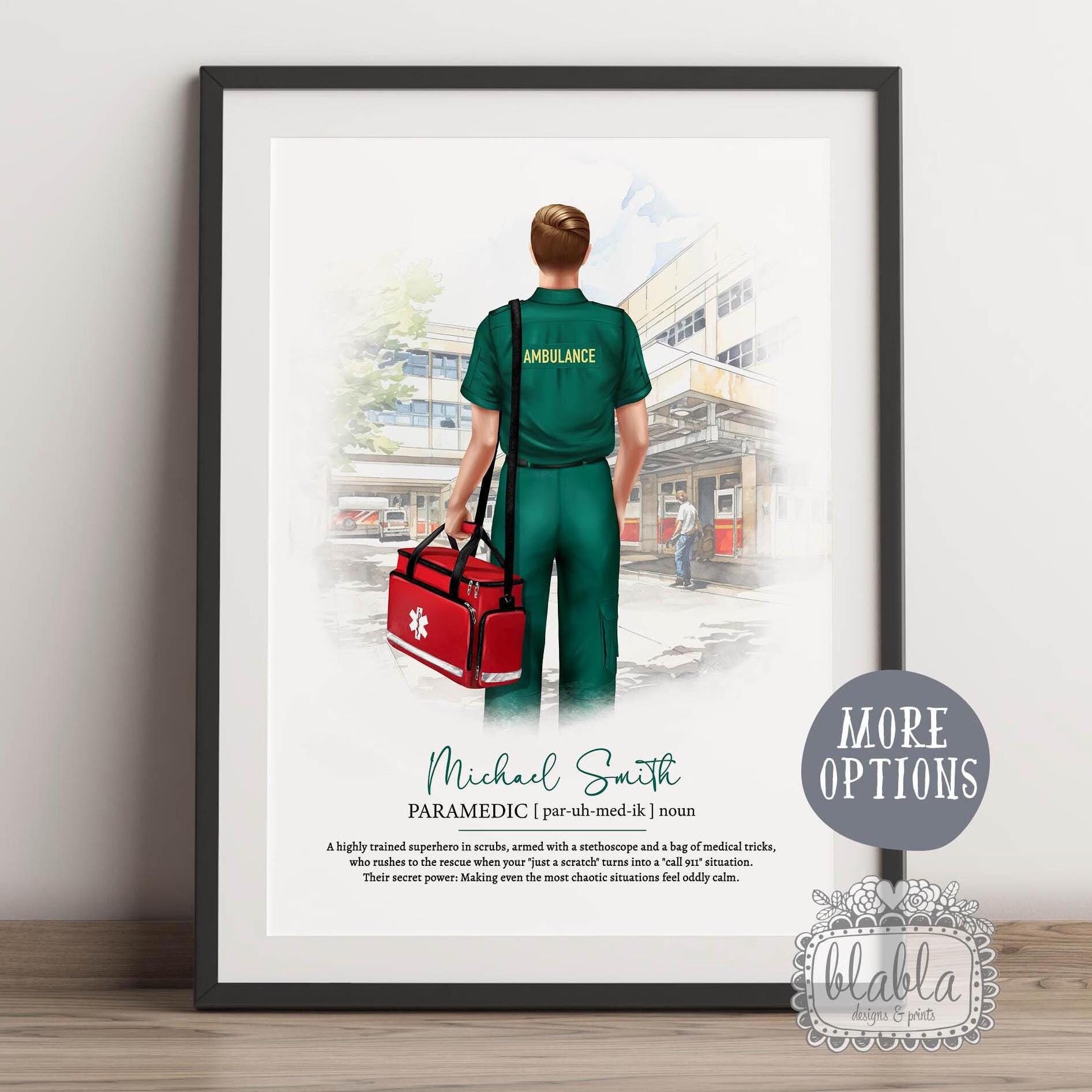 Personalised Paramedic Print, Gift for Paramedic, Paramedic student Gift, Paramedic Graduation, Paramedic Nurse University Gift Digital File
