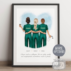 Paramedicus beste vrienden gepersonaliseerd cadeau, paramedicus cadeau, NHS beste vriend poster, gepersonaliseerde paramedicus print, paramedicus verjaardagscadeau