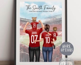 Custom Football Family Print, Personalised Family Team Gift, Gift for Dad, Our Family Gift, Gift for Daddy, Football Fans PersonalisPrint
