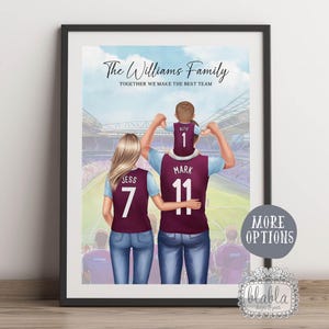 Impressão personalizada de família de futebol, presente personalizado de time de família, presente para pai, presente para nossa família, presente para papai, fãs de futebol PersonalisPrint