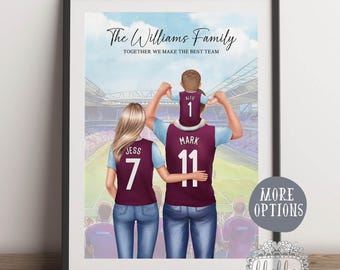 Custom Football Family Print, Personalised Family Team Gift, Gift for Dad, Our Family Gift, Gift for Daddy, Football Fans PersonalisPrint