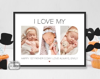 1st Fathers Day, Daddy Gifts, First Fathers Day, Personalised Photo Gift,  Gifts for Dad, Dad Gift, Fathers Gift, Personalised Gift, Print