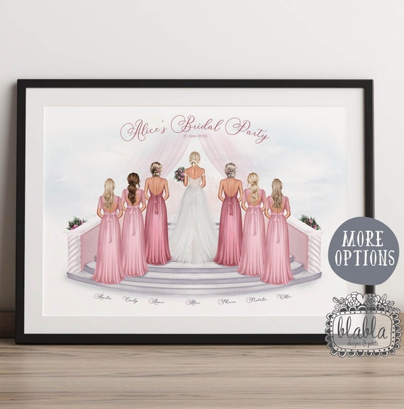 personalized bridesmaid dresses Bride and Bridesmaids Personalised Print, Gift for Bride, Maid of Honour Gift, Flower Girl Gift Gift, Hen Party, Wedding Robes powder blue satin wedding guest dress Design begins with a we’ll forever love a Color:Midnight Labyrinth