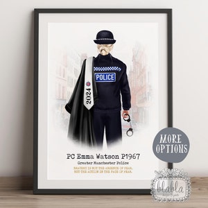 Aangepaste gepersonaliseerde afstuderen, Britse politie afstudeercadeau, gefeliciteerd met je afstuderen, politieschoolcadeau, politieagent cadeau