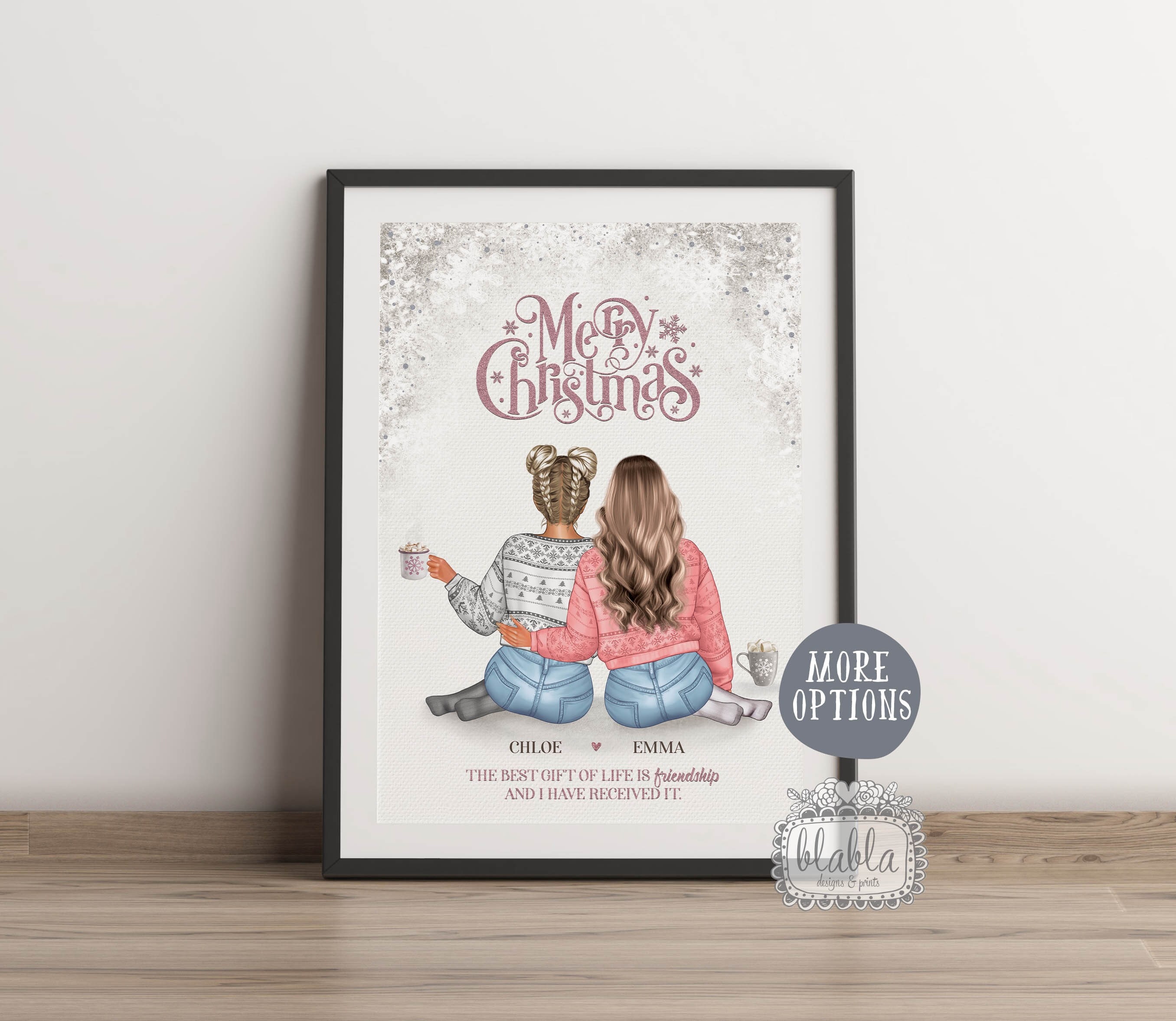 Best Friend Print, Friends Personalised Christmas Gift, Friends Christmas Gift, Best Friend Gift, Friend Gift, Gift for Friend, Besties Gift