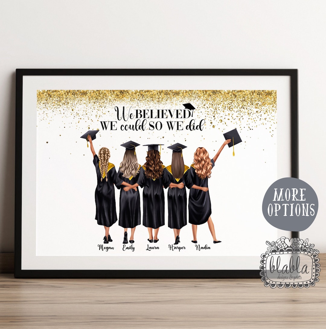 Personalized Graduation Friends Print, College University Gift for ...