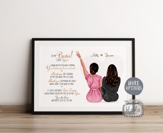 Best Friends Gift, Best Friend Gift, Best Friend Poster, Friend Gift, Friend  Wall Art, Birthday Gift, Personalised Gift 