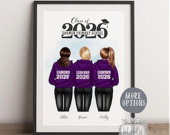 Personalized School Leavers Print, Primary School Keepsake, Graduation Gift