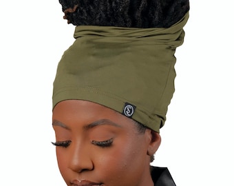 Loc Sock | Loc Cap Open Back | 15 Inches Length | HairCap | Sleeping Cap | Loc Sleep Cap | Braid Cap | Loc Cap | Olive Green