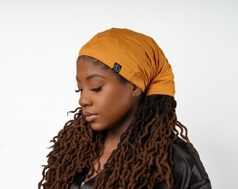 Loc Sock | Loc Cap Open Back | 15 Inches Length | HairCap | Sleeping Cap | Loc Sleep Cap | Braid Cap | Loc Cap | Mustard Yellow| M/L
