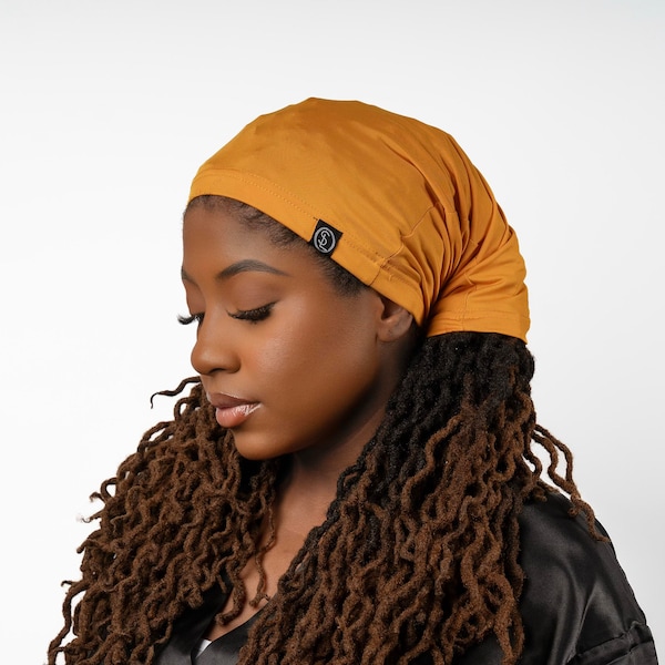 Loc Sock | Loc Cap Open Back | 15 Inches Length | HairCap | Sleeping Cap | Loc Sleep Cap | Braid Cap | Loc Cap | Mustard Yellow| M/L