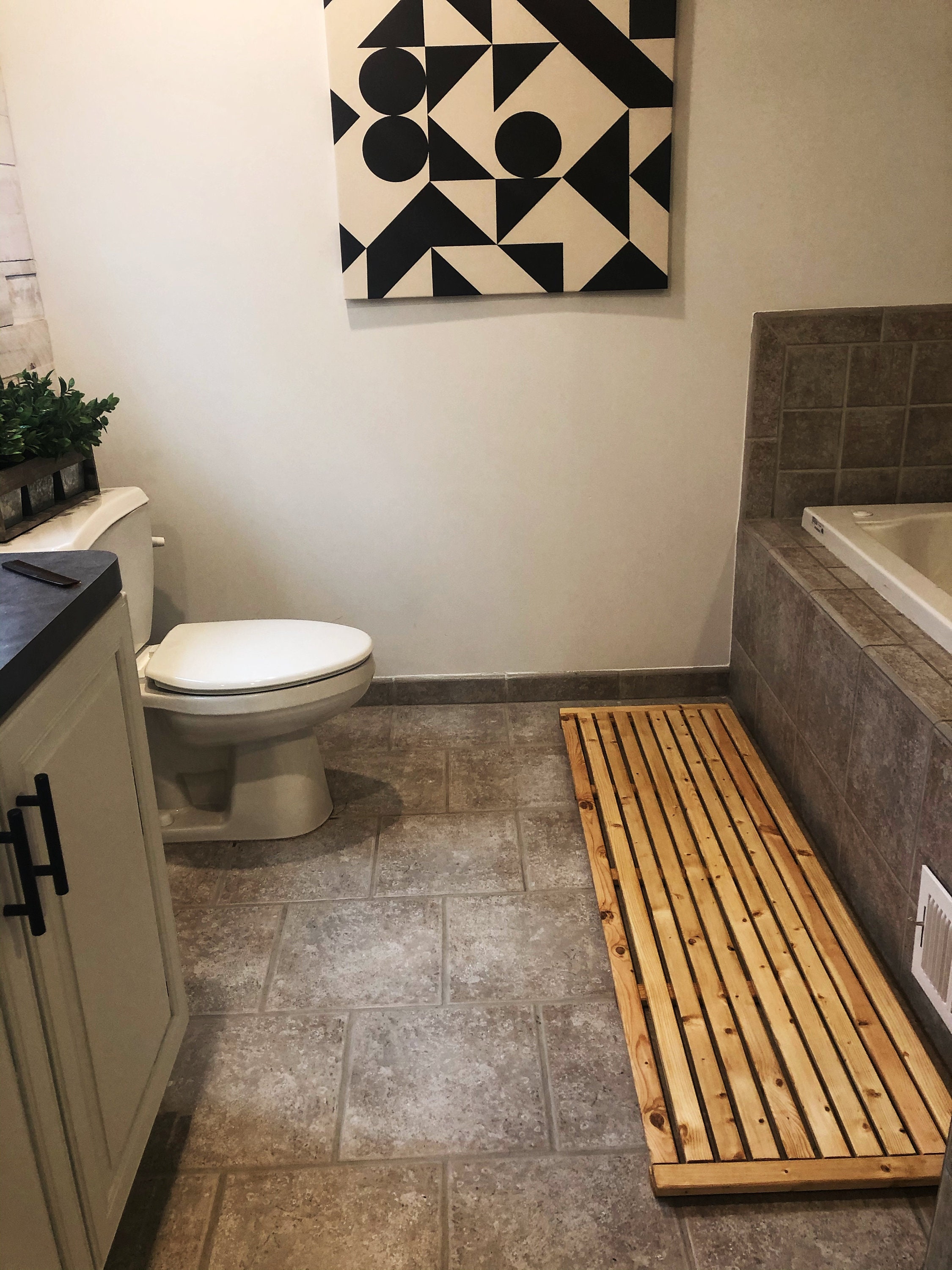 Custom Wood Bathroom Mat Etsy