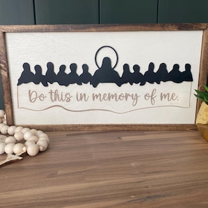 Last Supper Wooden Sign – Christian Home Decor, Religious Gift