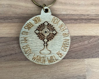 Monstrance Keychain - Teacher Appreciation - Back to School Gift - Catholic Gift - Eucharistic Revival - Laser Engraved