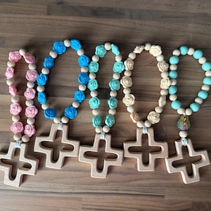 Rosario de silicona para bebés: juguete sensorial, regalo de bautizo