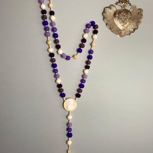 Saint Margaret Catholic Wall Rosary - Felt Ball Rosary - Catholic Gift - First Communion - orders Baptism - Wedding Gift