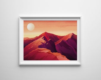 Crib Goch, Yr Wyddfa, Snowdon, A4 Print