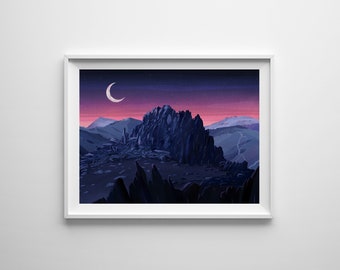 Castell y Gwynt, Glyderau, A4 Print