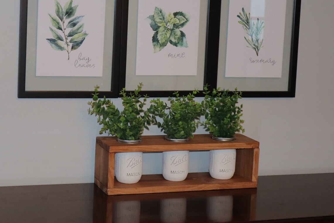 Rustikales weißes Einmachglas aus Holz Tischdekoration | Etsy