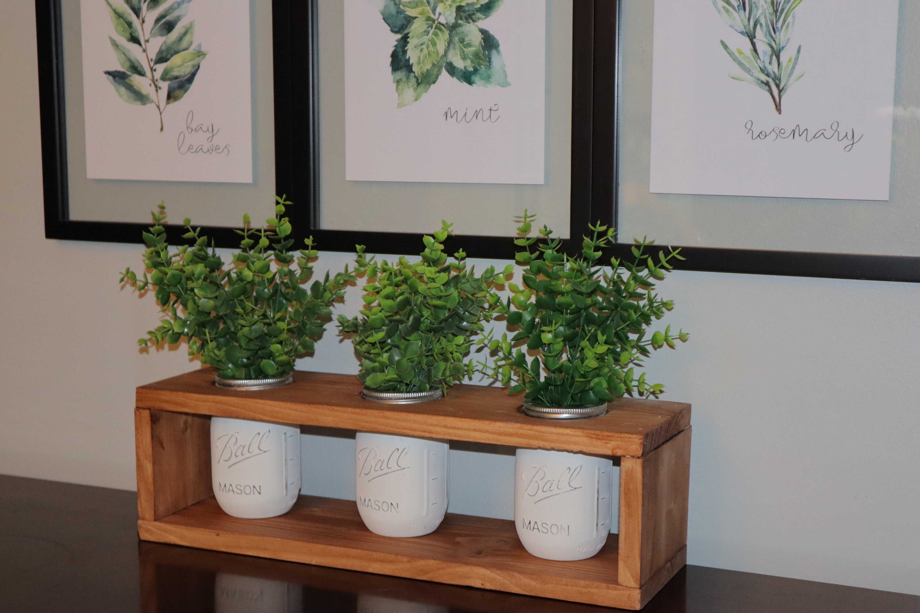 Rustikales weißes Einmachglas aus Holz Tischdekoration | Etsy