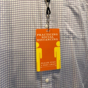 3 x 5 Plastic Badges for Social Distancing - Credit Card Thick