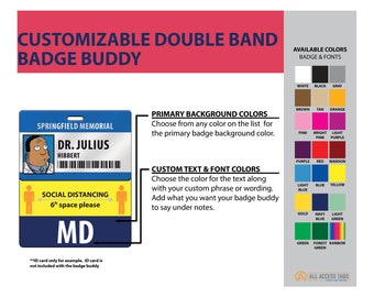 2 Band Social Distancing & Customizable Band Badge Buddy