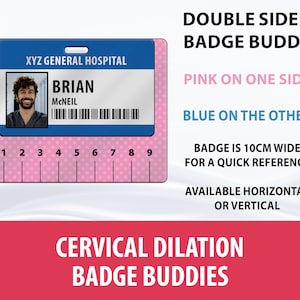 Zervikales Dilatationsabzeichen Buddy - Referenzabzeichen für Arbeits- und Entbindungsschwestern - Horizontal oder Vertikal