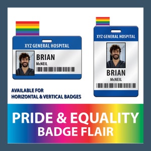 Pride & Equality Badge Buddy Flair / Badge Topper Pride Flag - For Horizontal and Vertical Badges
