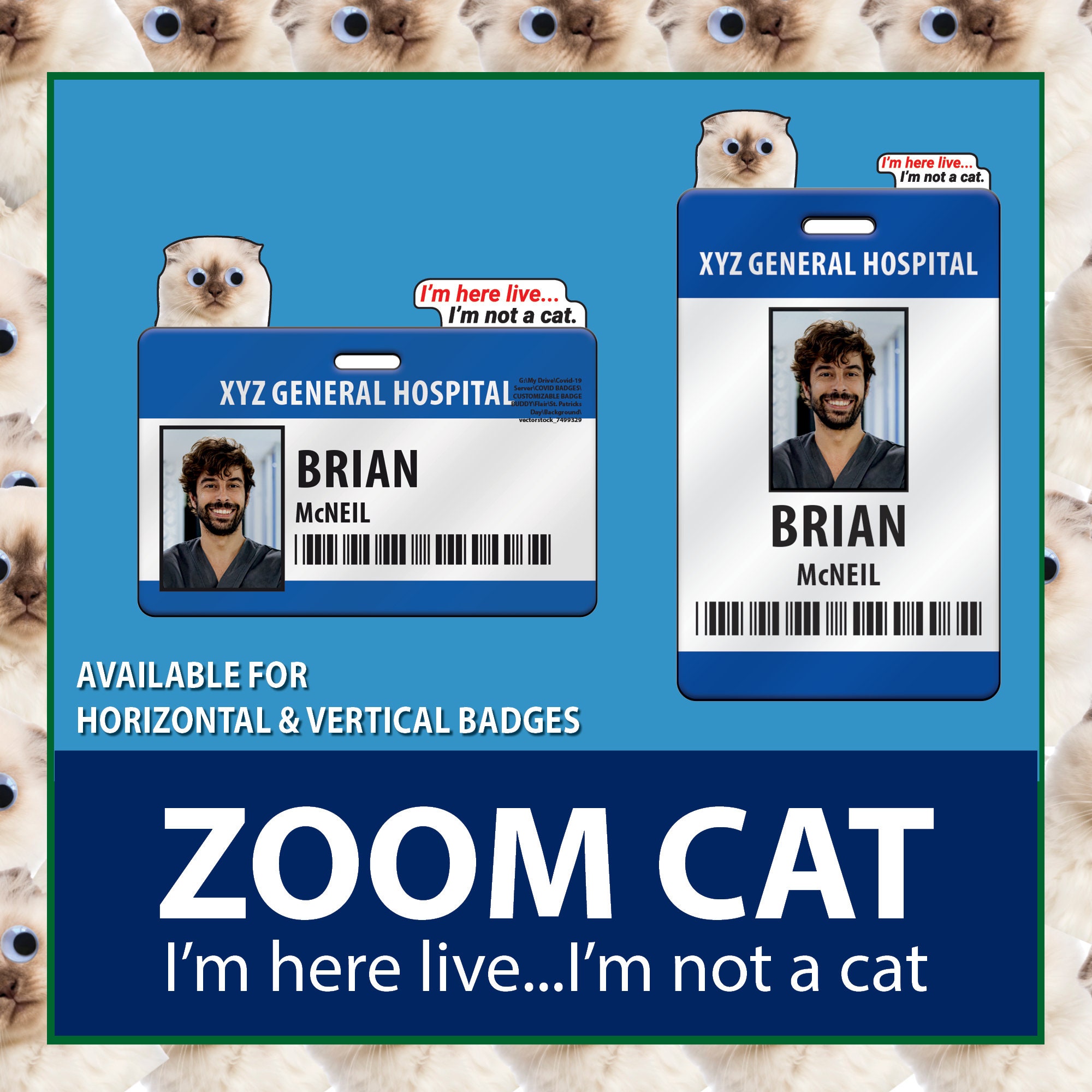 Zoom Cat Lawyer I M Here Live I M Not A Cat Badge Etsy
