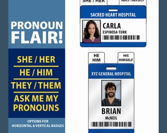 Pronoun Badge Pack: He/Him, She/Her, They/Them - Bulk Inclusive Set