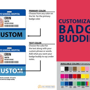 Custom Badge Buddy - Plastic Card Color and text customizable