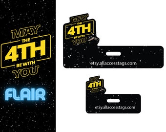 May the 4th Be with You - Flair for Plastic Badge Buddy and IDs - Horizontal ID or Vertical ID - Star Wars, Rebel, X-Wing